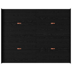 Berkfield Modern Storage Bed Frame Black Oak 140 X 200 Cm Engineered Wood - thumbnail 8