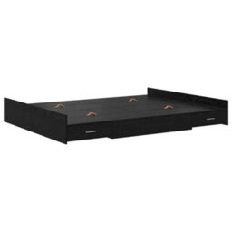 Berkfield Modern Storage Bed Frame Black Oak 140 X 200 Cm Engineered Wood - thumbnail 1