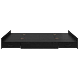 Berkfield Modern Storage Bed Frame Black Oak 140 X 200 Cm Engineered Wood - thumbnail 5