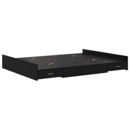 Berkfield Modern Storage Bed Frame Black Oak 140 X 200 Cm Engineered Wood - thumbnail 7
