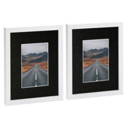 "Nicola Spring Photo Frames With 4"" X 6"" Mount - 8"" X 10"" - White/black - Pack Of 2" - thumbnail 1