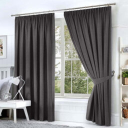 Imperial Rooms Blackout Curtain-Thermal Ready Made Pencil Pleat Curtain (2 Panel) For Dinning Room Curtain Grey,(W)2.28Mx(L)1.83M - thumbnail 1