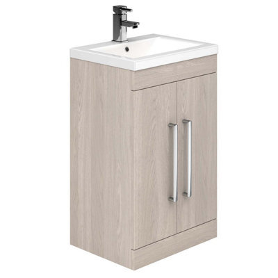 Plum&clay Novela Light Wood Floor Standing Vanity Unit With Ceramic Basin (W)515mm