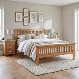 The Furniture Market Cheshire Solid Oak 5Ft King Size Bed Frame High Footboard - thumbnail 8