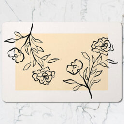 Benjamin Tate Design Floral Placemats And Coasters Set Designer Artwork On Wood Base Limited Edition Exclusive - thumbnail 2
