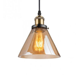 Ledsone Industrial Ceiling Pendant Light  Retro Amber Glass Lamp Shade For E27 Bulb Hanging Fixture - thumbnail 3