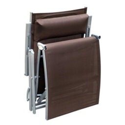 Outsunny Sun Lounger Recliner W/ Pillow Foldable 7 Levels Texteline Brown - thumbnail 9