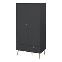 Furniture To Go Cumbria Wardrobe With 2 Doors + 2 Drawers In Dark Grey - thumbnail 3