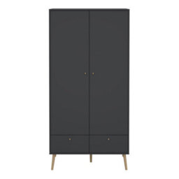 Furniture To Go Cumbria Wardrobe With 2 Doors + 2 Drawers In Dark Grey - thumbnail 2
