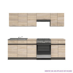 Heze Furniture Summer 7 Unit Kitchen Cabinets Set 230Cm In Sonoma Oak & Wenge - thumbnail 2