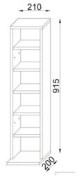 Vcm Wood Cd Dvd Stand Shelf Cabinet Milano - thumbnail 4