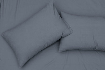 Smart Living Elegant 100% Cotton Housewife Pillowcases - Charcoal