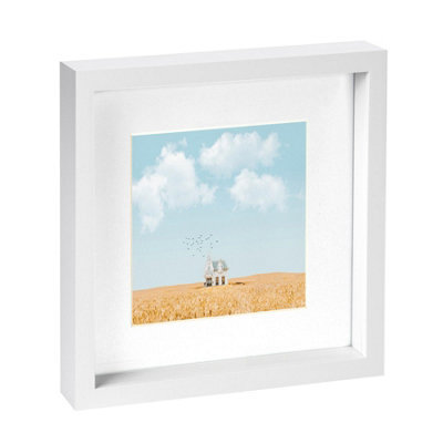"Nicola Spring 10 X 10"" Photo Frame - White Mount 3D Photo Frame Picture Frame Box Portrait Display Case & Spacer (53 X 53Cm)" - image 1