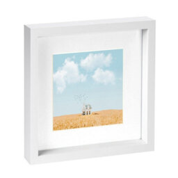 "Nicola Spring 10 X 10"" Photo Frame - White Mount 3D Photo Frame Picture Frame Box Portrait Display Case & Spacer (53 X 53Cm)" - thumbnail 1