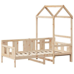 Berkfield Day Bed With Roof Without Mattress 80X200 Cm Solid Wood - thumbnail 3