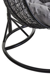 Orsina Double Black Hanging Chair With Round Base, Spacious Seating Hanging Chair, Easy To Clean Swing Chair - thumbnail 2