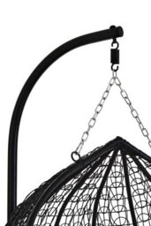 Orsina Double Black Hanging Chair With Round Base, Spacious Seating Hanging Chair, Easy To Clean Swing Chair - thumbnail 5
