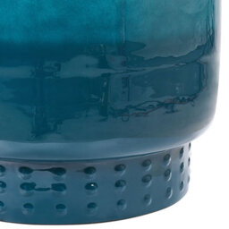 Beliani Blue Iron Side Table 41Cm, Geometric Accent End Table With Glossy Enamel Finish - thumbnail 4