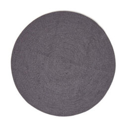 Homescapes Grey And Black Handmade Woven Braided Rug, 120 Cm Round - thumbnail 2