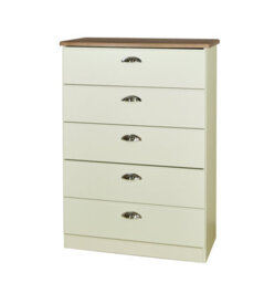 Albert 5 Drawer Chest In Cream Ash & Oak (Ready Assembled) - thumbnail 7