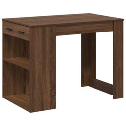Berkfield Desk With Drawer And Shelf Brown Oak 102X62X77.5 Cm Engineered Wood - thumbnail 2