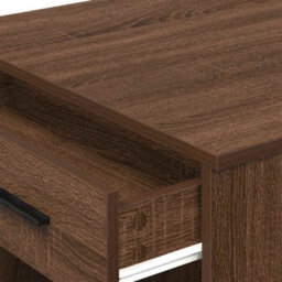 Berkfield Desk With Drawer And Shelf Brown Oak 102X62X77.5 Cm Engineered Wood - thumbnail 8