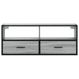 Berkfield Industrial Tv Cabinet Grey Sonoma 100X31X39.5 Cm Engineered Wood And Metal - thumbnail 4