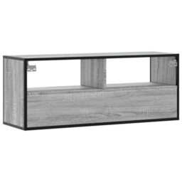 Berkfield Industrial Tv Cabinet Grey Sonoma 100X31X39.5 Cm Engineered Wood And Metal - thumbnail 6