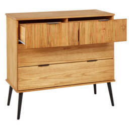 Wyld And Coco Everpine Modern Chest Of Drawers In Light Pine, 4 Drawers, W100 X D45 X H91Cm - thumbnail 7