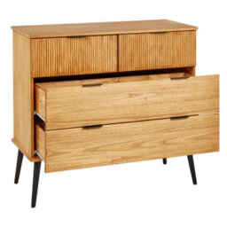 Wyld And Coco Everpine Modern Chest Of Drawers In Light Pine, 4 Drawers, W100 X D45 X H91Cm - thumbnail 6