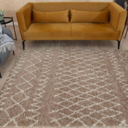 The Rugs Moroccan Shaggy Rugs And Runners Soft Fluffy Tribal Design High Pile Beige And Ivory Living Room Kitchen Hallway 920 - thumbnail 7