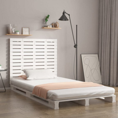 Berkfield Wall Headboard White 106X3X91.5 Cm Solid Wood Pine - image 1