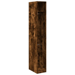 Berkfield Wardrobe Smoked Oak 30X50X200 Cm Engineered Wood - thumbnail 2