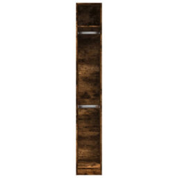 Berkfield Wardrobe Smoked Oak 30X50X200 Cm Engineered Wood - thumbnail 4
