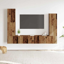 Berkfield Classic 4 Piece Tv Cabinet Set Wall-Mounted Old Wood Engineered Wood - thumbnail 2