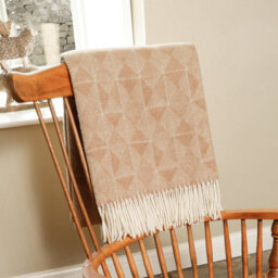 Native Natural Diamond Pattern 100% Wool Blanket