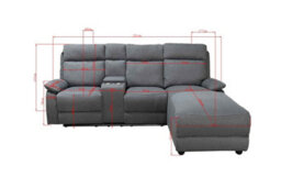 DS Living Sorento Recline Right Hand Corner 3 Seater Fabric Sofa In Grey Or Cream - thumbnail 8