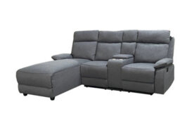 DS Living Sorento Recline Right Hand Corner 3 Seater Fabric Sofa In Grey Or Cream - thumbnail 2