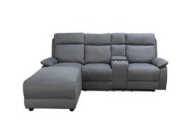 DS Living Sorento Recline Right Hand Corner 3 Seater Fabric Sofa In Grey Or Cream - thumbnail 1