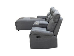 DS Living Sorento Recline Right Hand Corner 3 Seater Fabric Sofa In Grey Or Cream - thumbnail 4