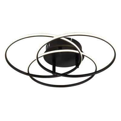 Luminosa Lighting Luminosa Kombos 45.6Cm Integrated Led Semi Flush Ceiling Light Matt Black 3X Led 4000K - image 1