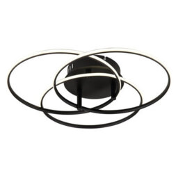 Luminosa Lighting Luminosa Kombos 45.6Cm Integrated Led Semi Flush Ceiling Light Matt Black 3X Led 4000K - thumbnail 1