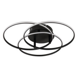 Luminosa Lighting Luminosa Kombos 45.6Cm Integrated Led Semi Flush Ceiling Light Matt Black 3X Led 4000K - thumbnail 2