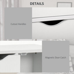 Homcom Freestanding Bathroom Cabinet With 4 Drawers And Door Cupboard White - thumbnail 6