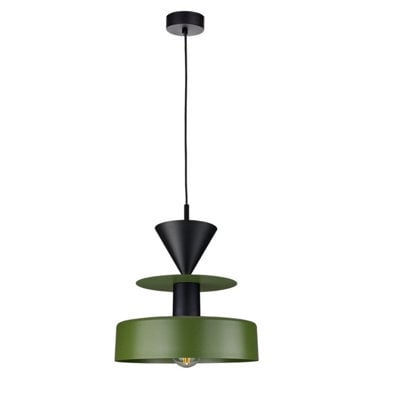 Luminosa Lighting Luminosa Valia Dome Pendant Ceiling Light Green, Black 1X E27 - image 1