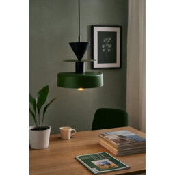 Luminosa Lighting Luminosa Valia Dome Pendant Ceiling Light Green, Black 1X E27 - thumbnail 2