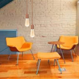 Yellow Brass Vintage Industrial Pendant Light 2 Pack E27 Ceiling Lamp Holder With Metal Ceiling Rose & 95Cm Braided Cable - thumbnail 2