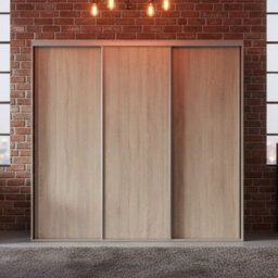 Grande 277 Modern Sliding Door Wardrobe Sonoma Oak Large Storage Unit Without Mirror - thumbnail 2