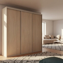 Grande 277 Modern Sliding Door Wardrobe Sonoma Oak Large Storage Unit Without Mirror - thumbnail 1