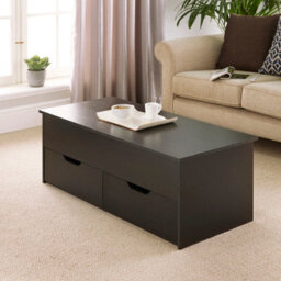 Home Source Bruges 2 Drawer Lift Up Coffee Table Black - thumbnail 2